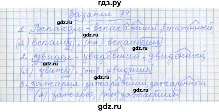 ГДЗ по русскому языку 7 класс Бабайцева рабочая тетрадь Углубленный уровень задание - 94, Решебник