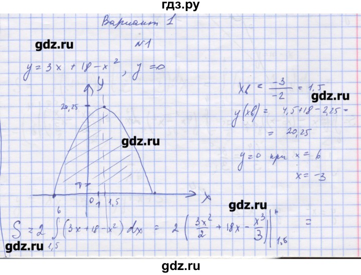 ГДЗ по алгебре 11 класс Шабунин дидактические материалы Базовый уровень глава 10 / § 58 / вариант 1 - 1, Решебник
