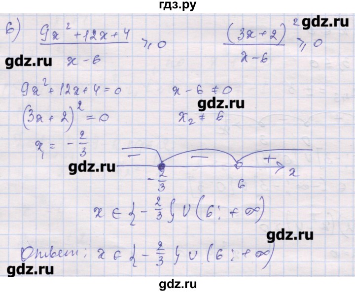 ГДЗ по алгебре 10 класс Шабунин дидактические материалы (Алимов) Базовый и углубленный уровень повторение курса алгебры 7-9 классов / метод интервалов / вариант 2 - 6, Решебник