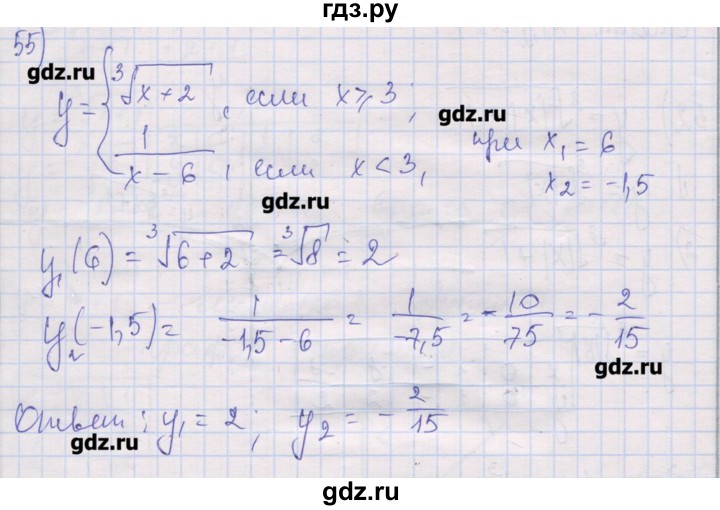 ГДЗ по алгебре 10 класс Шабунин дидактические материалы Базовый и углубленный уровень глава 2 / § 6 / вариант 1 - 55, Решебник