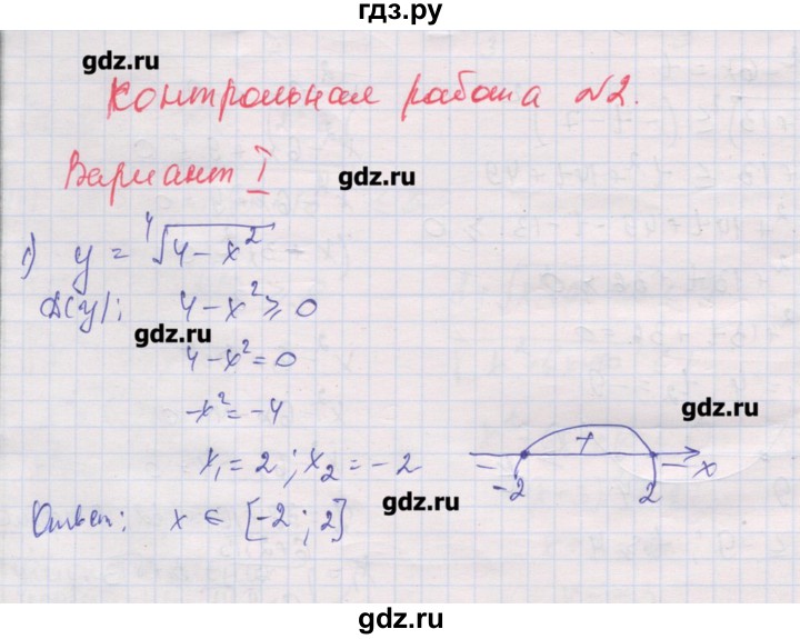 ГДЗ по алгебре 10 класс Шабунин дидактические материалы Базовый и углубленный уровень глава 2 / КР-2 / вариант 1 - 1, Решебник