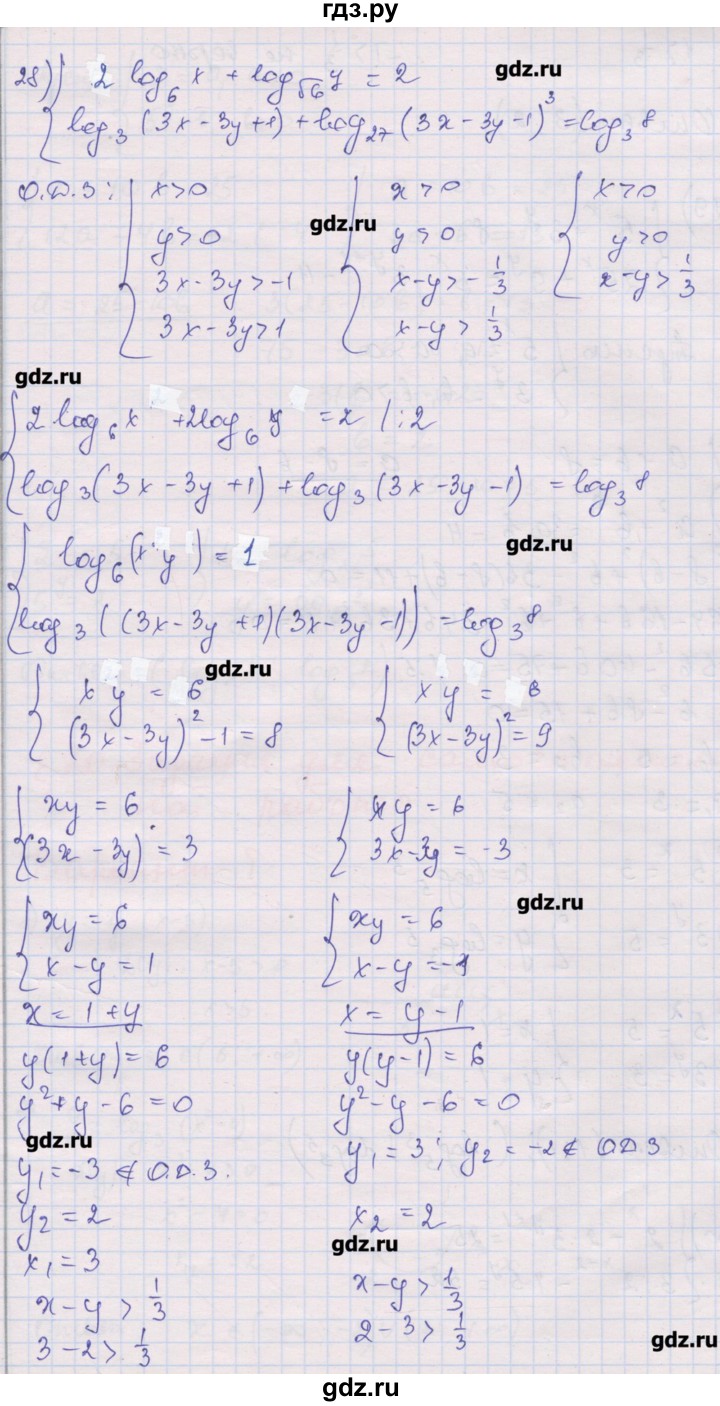 ГДЗ по алгебре 10 класс Шабунин дидактические материалы Базовый и углубленный уровень глава 4 / § 19 / вариант 2 - 28, Решебник
