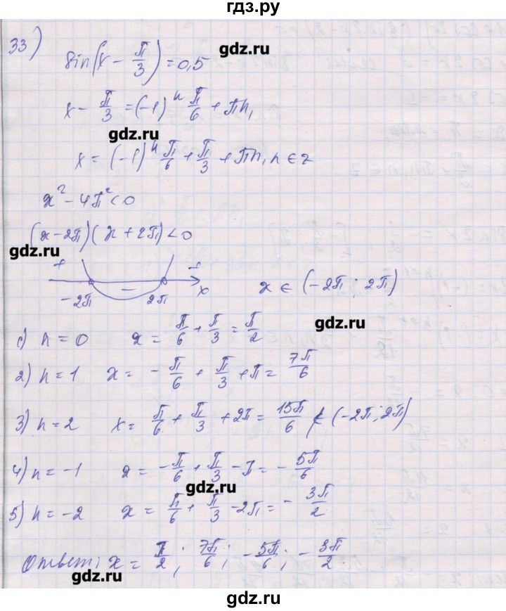 ГДЗ по алгебре 10 класс Шабунин дидактические материалы Базовый и углубленный уровень глава 6 / § 34 / вариант 1 - 33, Решебник
