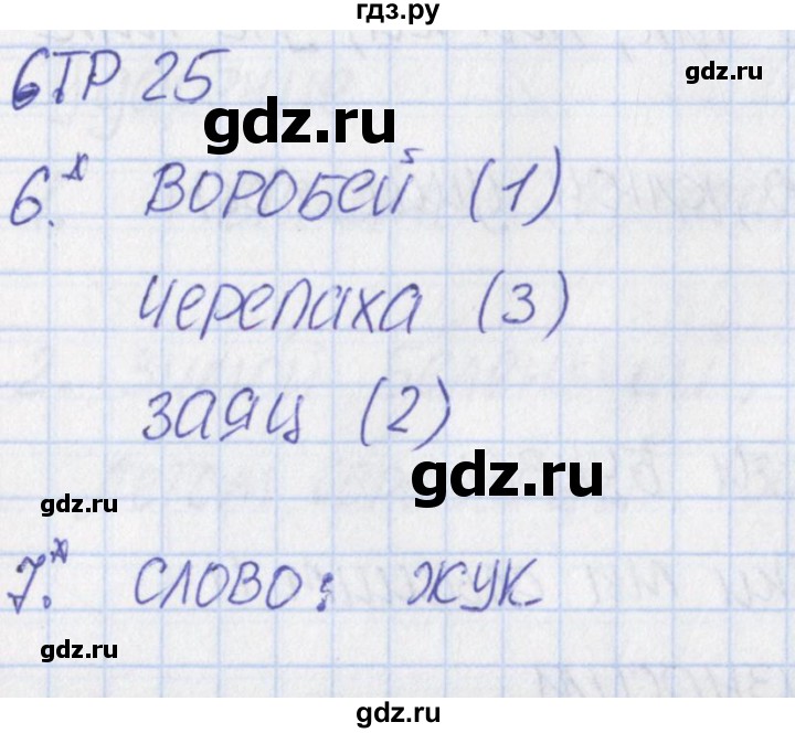 ГДЗ по русскому языку 1 класс Канакина тетрадь учебных достижений  страница - 25, Решебник №1 2016