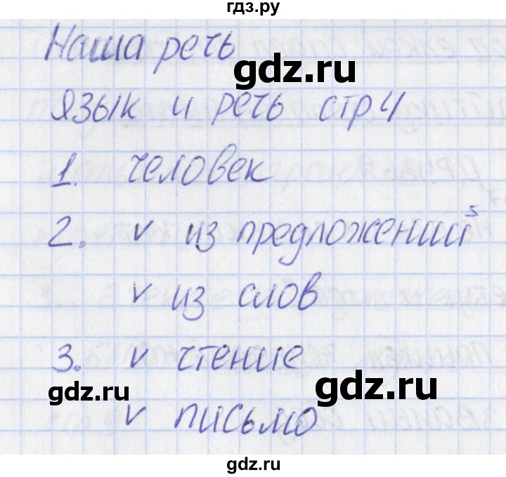 ГДЗ по русскому языку 1 класс Канакина тетрадь учебных достижений  страница - 4, Решебник №1 2016