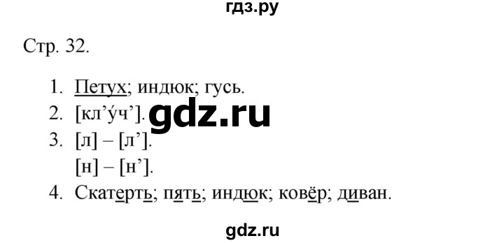 ГДЗ по русскому языку 1 класс Канакина тетрадь учебных достижений  страница - 32, Решебник 2023