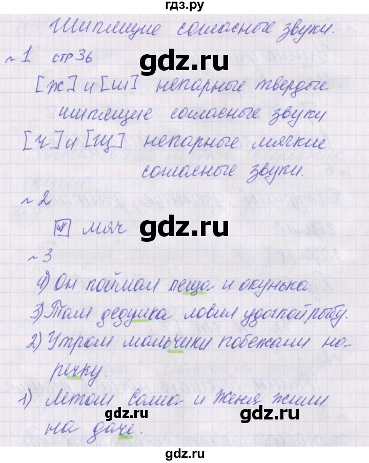 ГДЗ по русскому языку 1 класс Канакина проверочные работы  страница - 36, Решебник №1