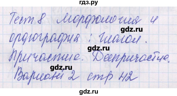 ГДЗ по русскому языку 10 класс Егорова контрольно-измерительные материалы  тест 8. вариант - 2, Решебник