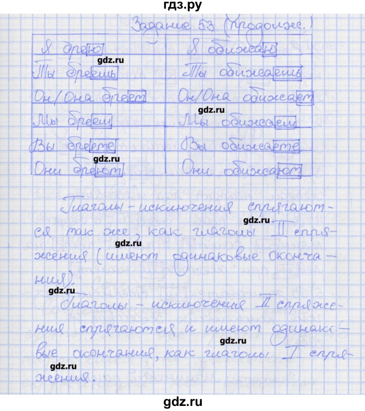 ГДЗ по русскому языку 7 класс Ларионова рабочая тетрадь  упражнение - 53, Решебник