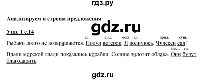 ГДЗ по русскому языку 4 класс Желтовская рабочая тетрадь  часть 1. страница - 14, Решебник №1 2015