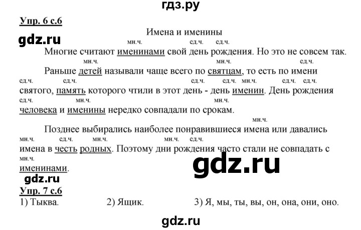 ГДЗ по русскому языку 4 класс Желтовская рабочая тетрадь  часть 2. страница - 6, Решебник №1 2015