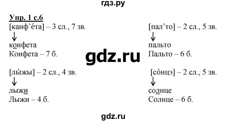 ГДЗ по русскому языку 3 класс Желтовская рабочая тетрадь  тетрадь №1. страница - 6, Решебник №1 2017