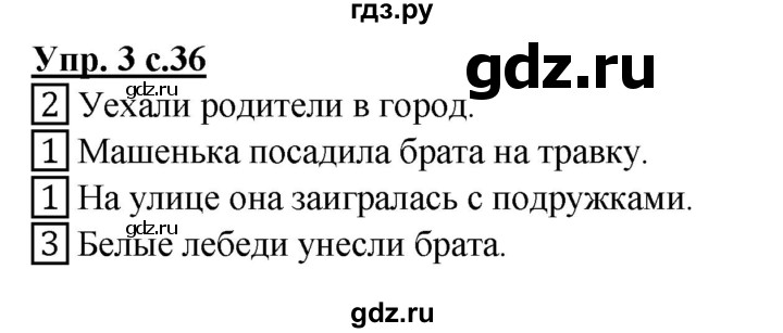 ГДЗ по русскому языку 3 класс Желтовская рабочая тетрадь  тетрадь №2. страница - 36, Решебник №1 2017