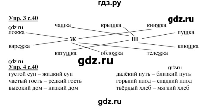 ГДЗ по русскому языку 2 класс Желтовская рабочая тетрадь  часть 1. страница - 40, Решебник №1 2017