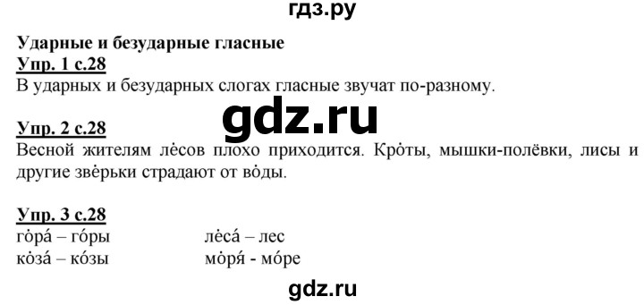 ГДЗ по русскому языку 1 класс Адрианова   страница - 28, Решебник №1 2015