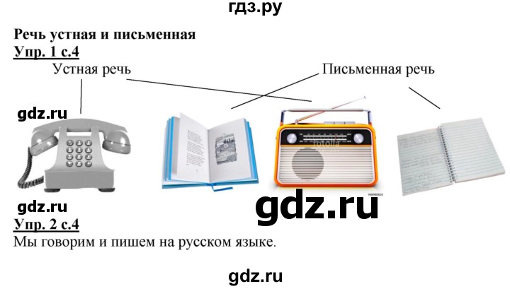 ГДЗ по русскому языку 1 класс Адрианова рабочая тетрадь  часть 1. страница - 4, Решебник №1 2017