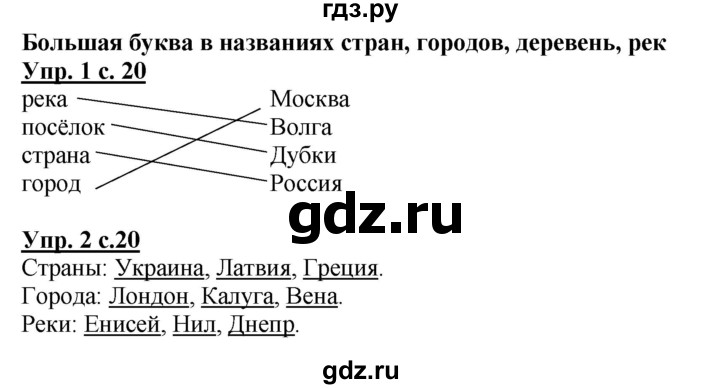 ГДЗ по русскому языку 1 класс Адрианова рабочая тетрадь  часть 2. страница - 20, Решебник №1 2017