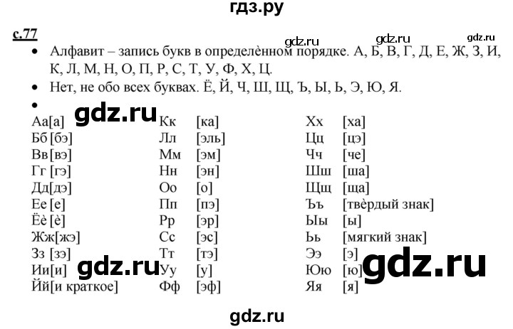 ГДЗ по русскому языку 1 класс Горецкий азбука  часть 2. страница - 77, Решебник к азбуке 2023