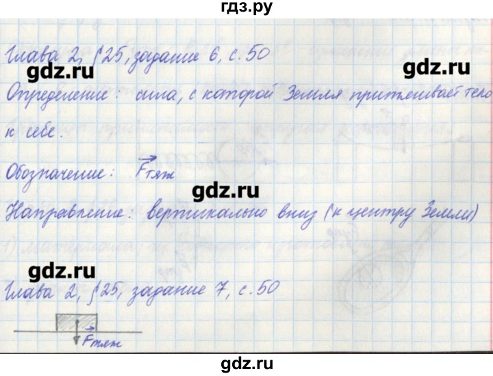 ГДЗ по физике 7 класс Касьянов рабочая тетрадь  страница - 50, Решебник №1