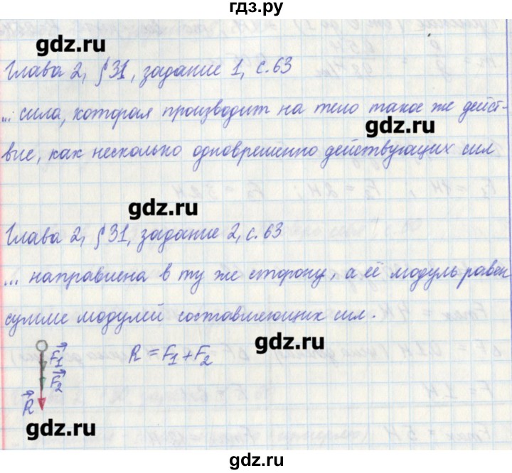 ГДЗ по физике 7 класс Касьянов рабочая тетрадь  страница - 63, Решебник №1