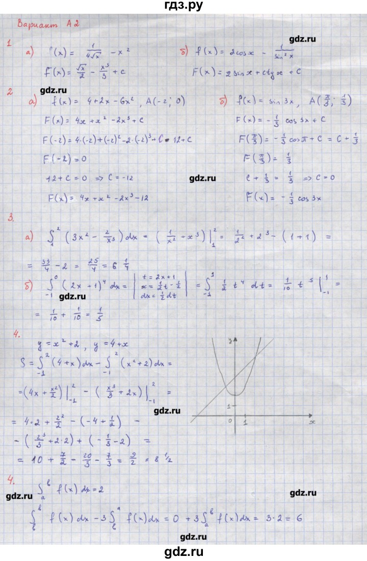 ГДЗ по алгебре 10‐11 класс Ершова самостоятельные и контрольные работы   контрольные работы / К-9. вариант - А2, Решебник