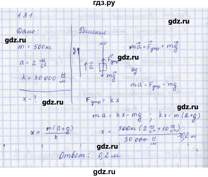 ГДЗ по физике 9 класс Пурышева рабочая тетрадь  задание - 131, Решебник №1
