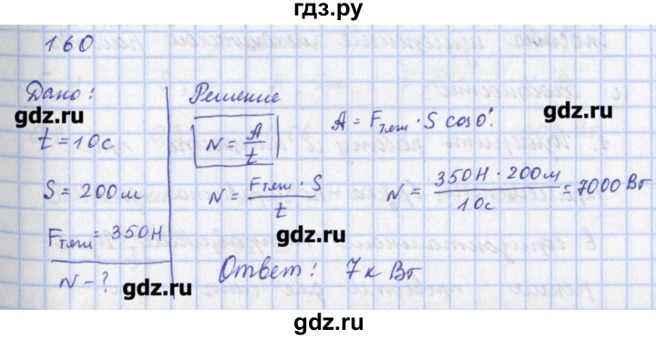 ГДЗ по физике 9 класс Пурышева рабочая тетрадь  задание - 160, Решебник №1