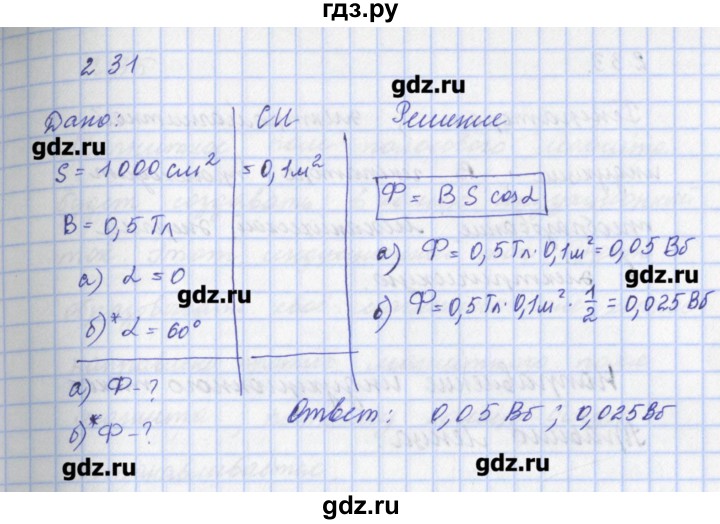 ГДЗ по физике 9 класс Пурышева рабочая тетрадь  задание - 231, Решебник №1