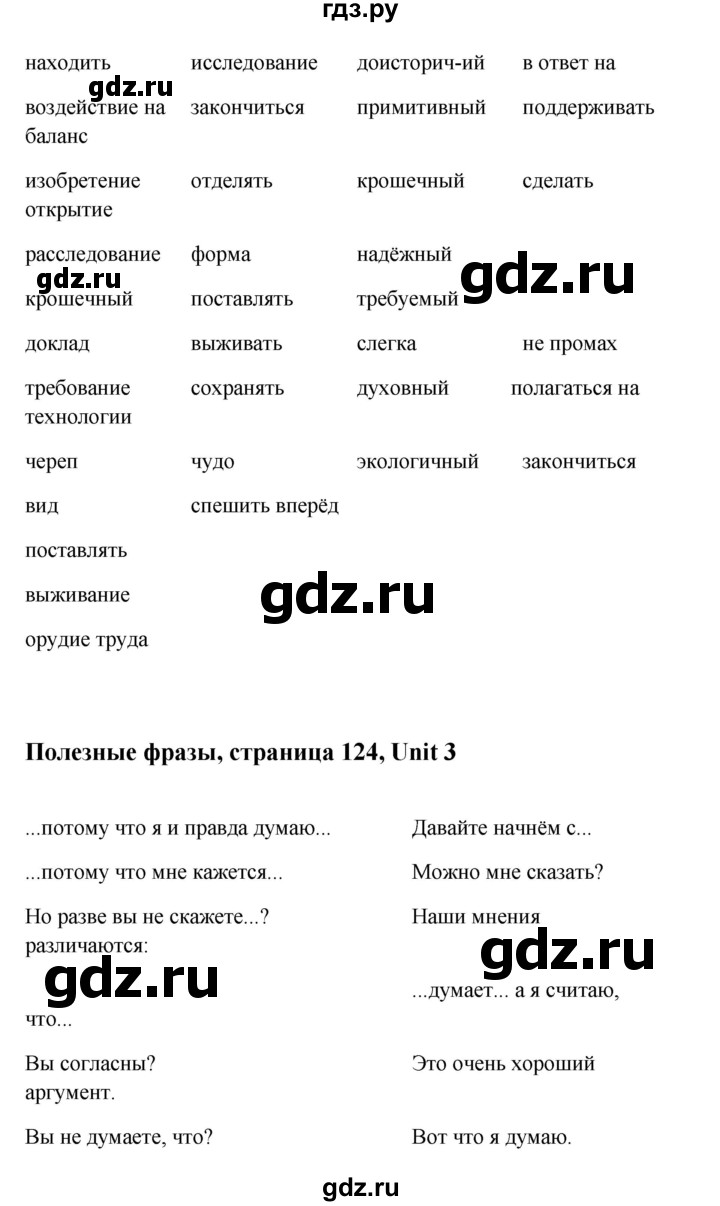 ГДЗ по английскому языку 10 класс Биболетова Enjoy English  страница - 124, Решебник 2009