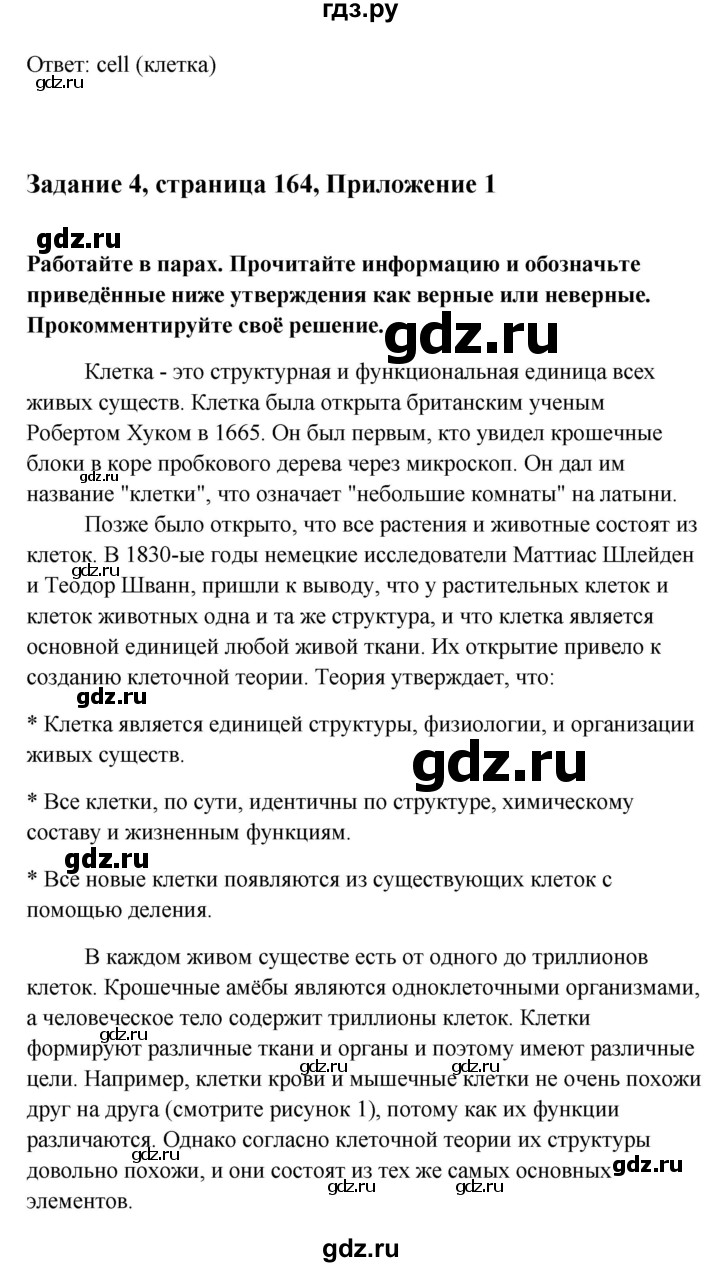 ГДЗ по английскому языку 10 класс Биболетова Enjoy English  страница - 164, Решебник 2009