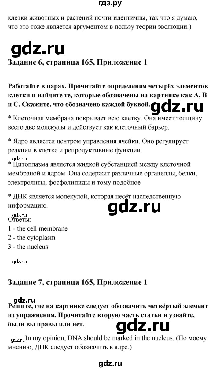 ГДЗ по английскому языку 10 класс Биболетова Enjoy English  страница - 165, Решебник 2009