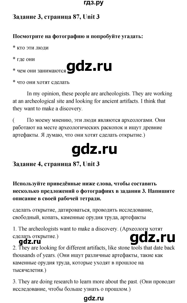 ГДЗ по английскому языку 10 класс Биболетова Enjoy English  страница - 87, Решебник 2009