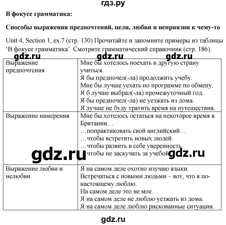 ГДЗ по английскому языку 10 класс Биболетова Enjoy English  страница - 130, Решебник №1 2016