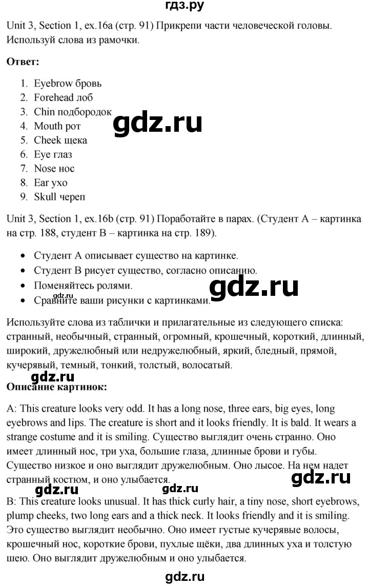 ГДЗ по английскому языку 10 класс Биболетова Enjoy English  страница - 91, Решебник №1 2016