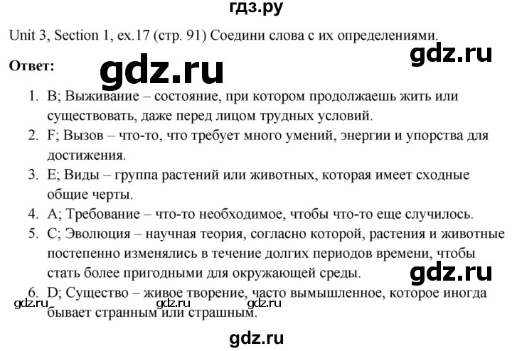 ГДЗ по английскому языку 10 класс Биболетова Enjoy English  страница - 91, Решебник №1 2016