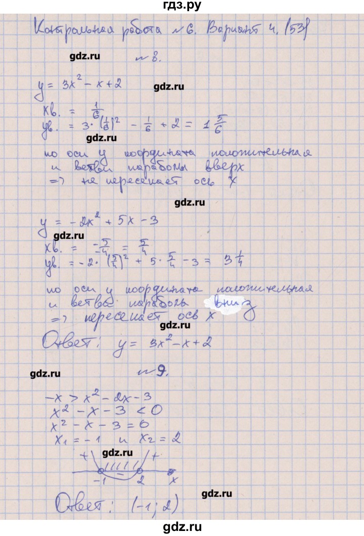 ГДЗ по алгебре 9 класс Кузнецова контрольные работы  КР-6. вариант - 4, Решебник