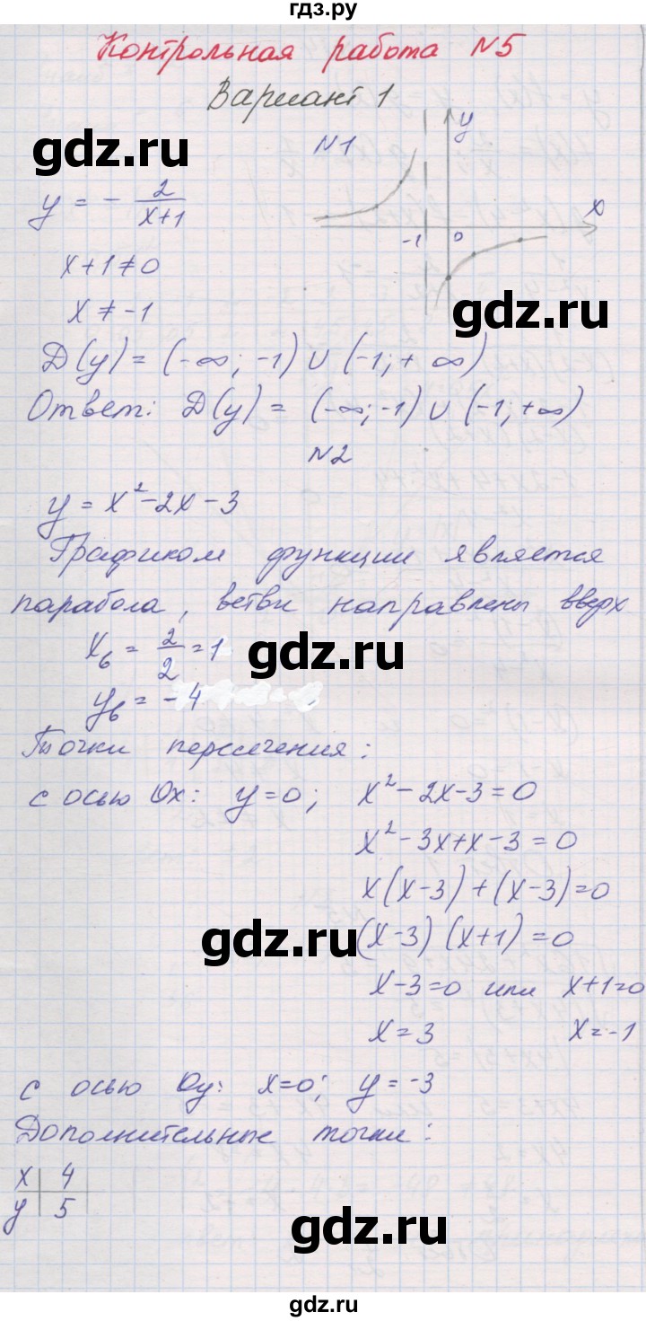 ГДЗ по алгебре 8 класс Александрова контрольные работы Базовый уровень КР-5. вариант - 1, Решебник №1