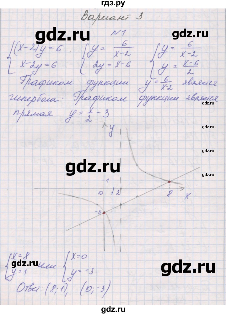 ГДЗ по алгебре 9 класс Александрова контрольные работы Базовый уровень КР-2. вариант - 3, Решебник к изданию 2019 года