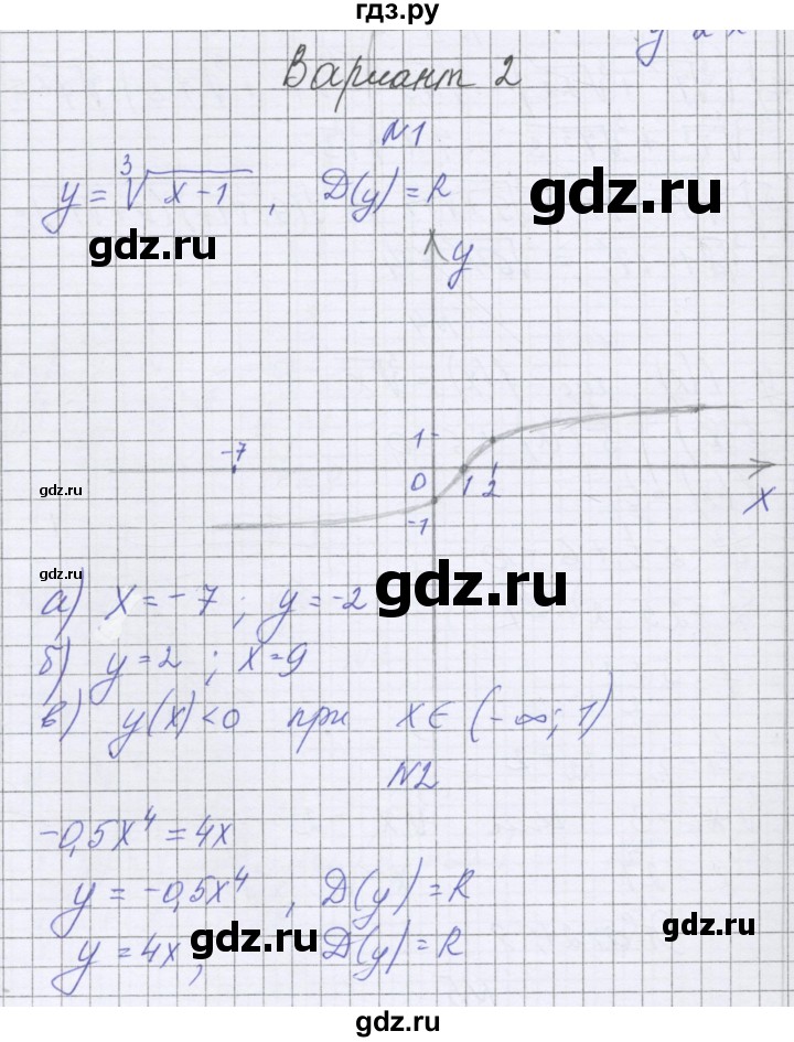 ГДЗ по алгебре 9 класс Александрова контрольные работы Базовый уровень КР-4. вариант - 2, Решебник к изданию 2019 года