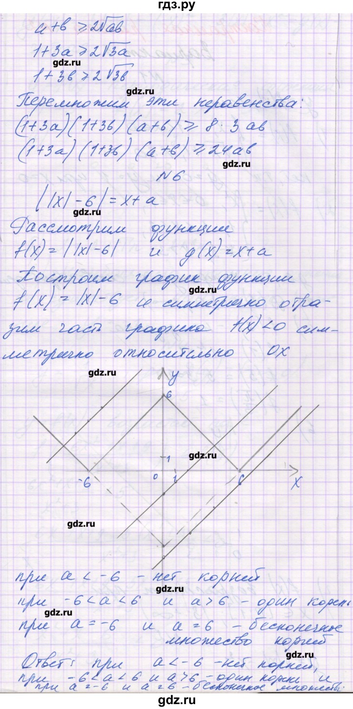 ГДЗ по алгебре 10 класс Глизбург контрольные работы Базовый и углубленный уровень КР-1. вариант - 6, Решебник
