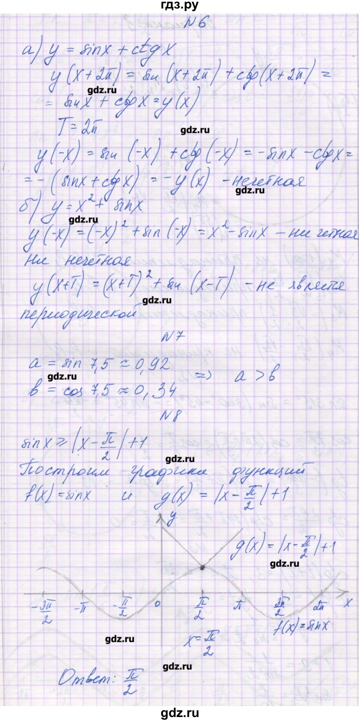 ГДЗ по алгебре 10 класс Глизбург контрольные работы (Мордкович) Базовый и углубленный уровень КР-3. вариант - 2, Решебник