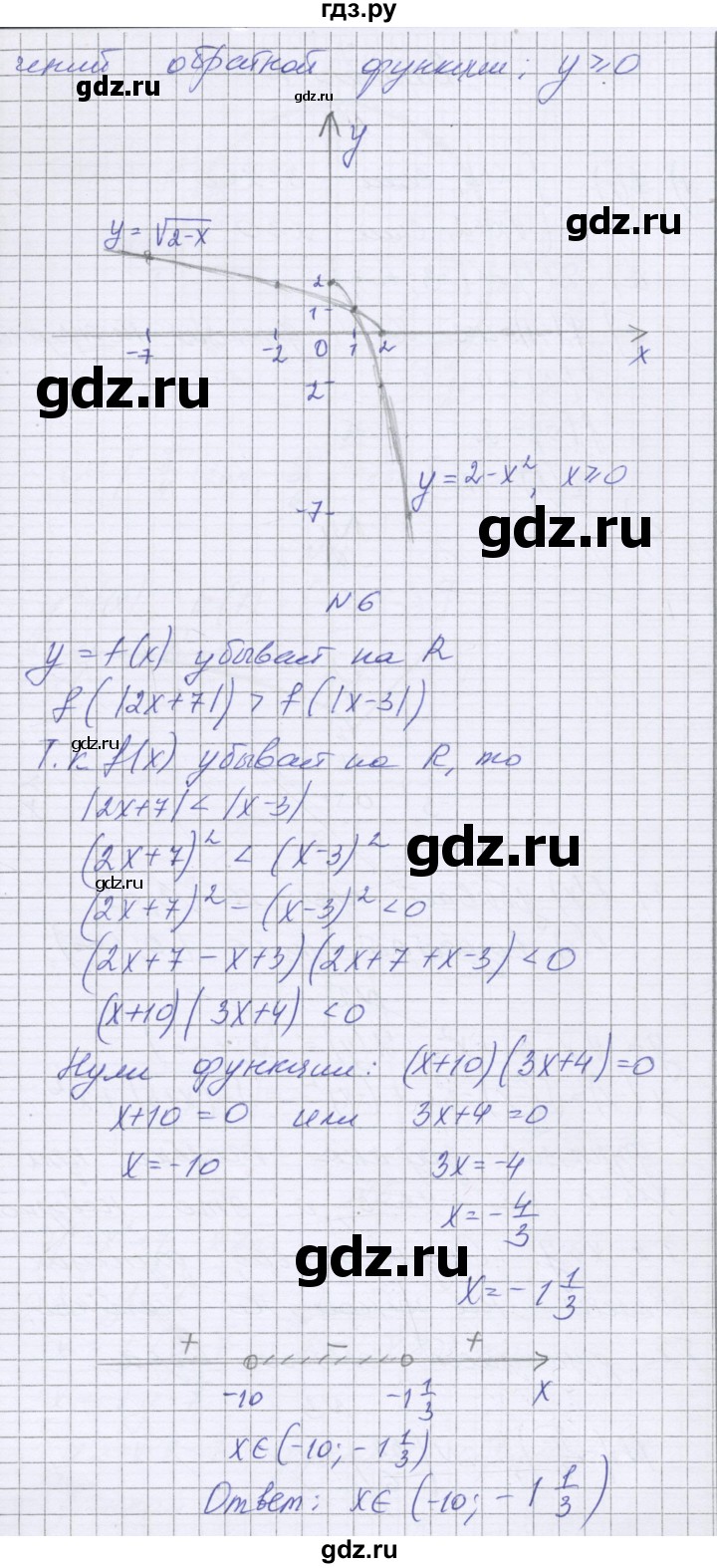 ГДЗ по алгебре 10 класс Глизбург контрольные работы Базовый уровень КР-1. вариант - 1, Решебник