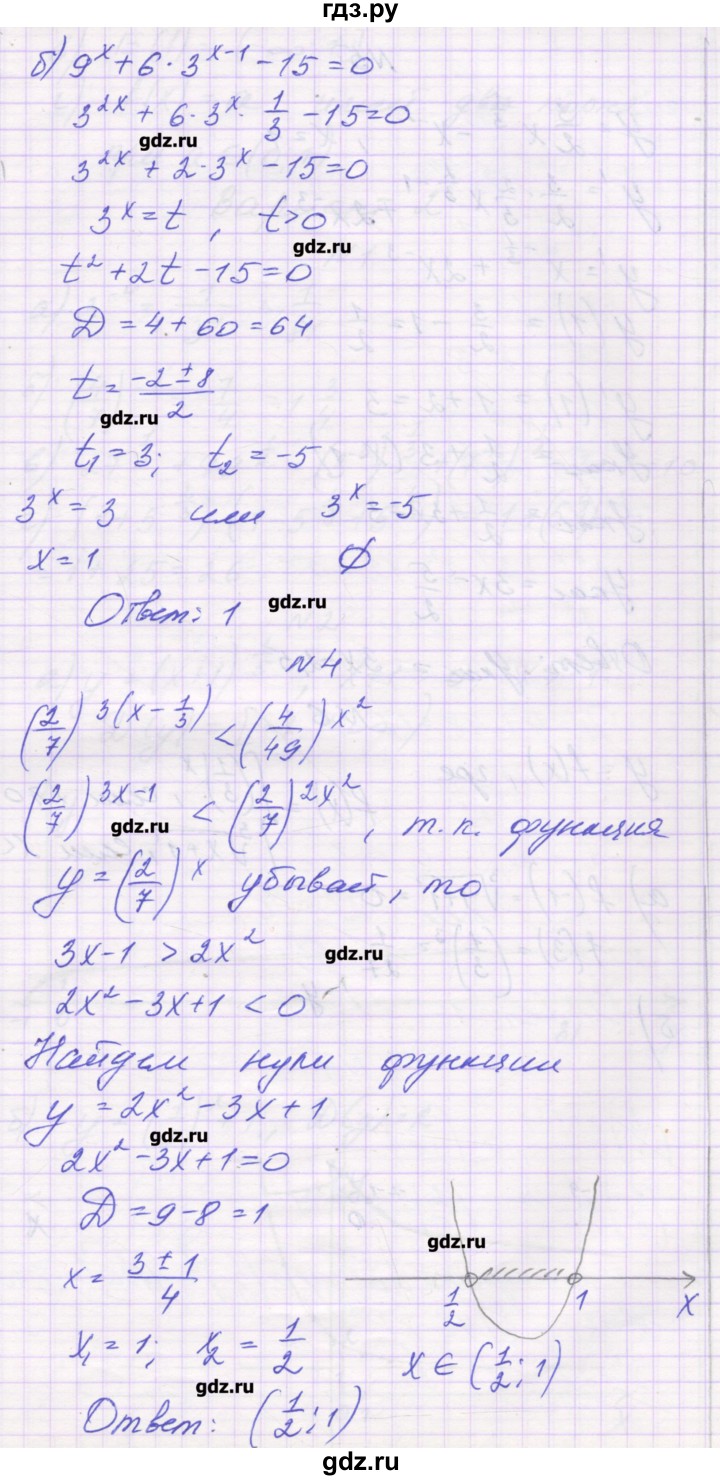 ГДЗ по алгебре 11 класс Глизбург контрольные работы Базовый уровень КР-2. вариант - 1, Решебник