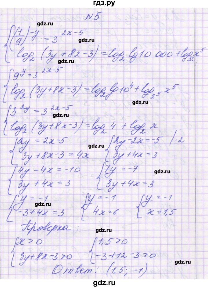 ГДЗ по алгебре 11 класс Глизбург контрольные работы Базовый уровень КР-4. вариант - 1, Решебник