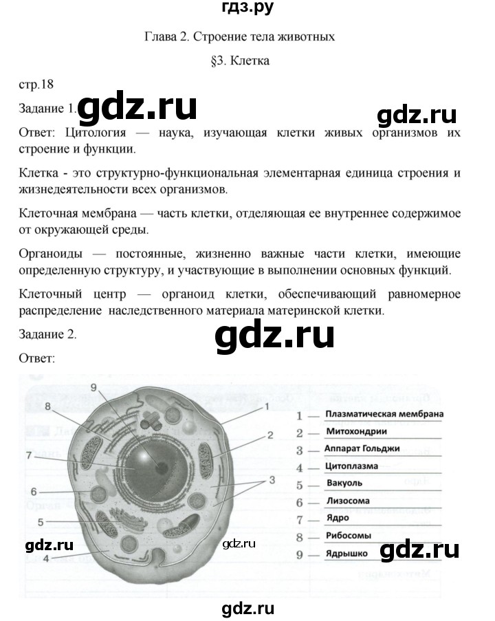 ГДЗ по биологии 7 класс Суматохин рабочая тетрадь (Константинов)  тетрадь №1. страница - 18, Решебник 2023