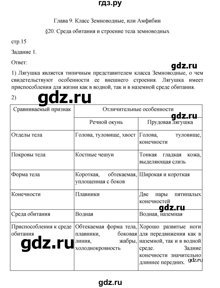 ГДЗ по биологии 7 класс Суматохин рабочая тетрадь (Константинов)  тетрадь №2. страница - 15, Решебник 2023