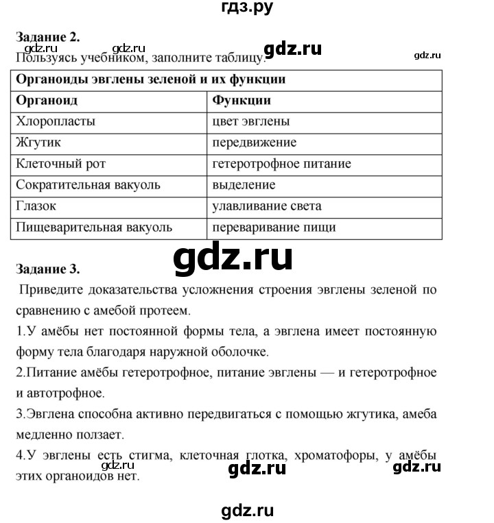 ГДЗ по биологии 7 класс Суматохин рабочая тетрадь (Константинов)  тетрадь №1. страница - 28, Решебник 2015