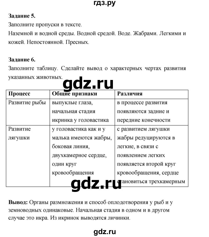 ГДЗ по биологии 7 класс Суматохин рабочая тетрадь (Константинов)  тетрадь №2. страница - 23, Решебник 2015