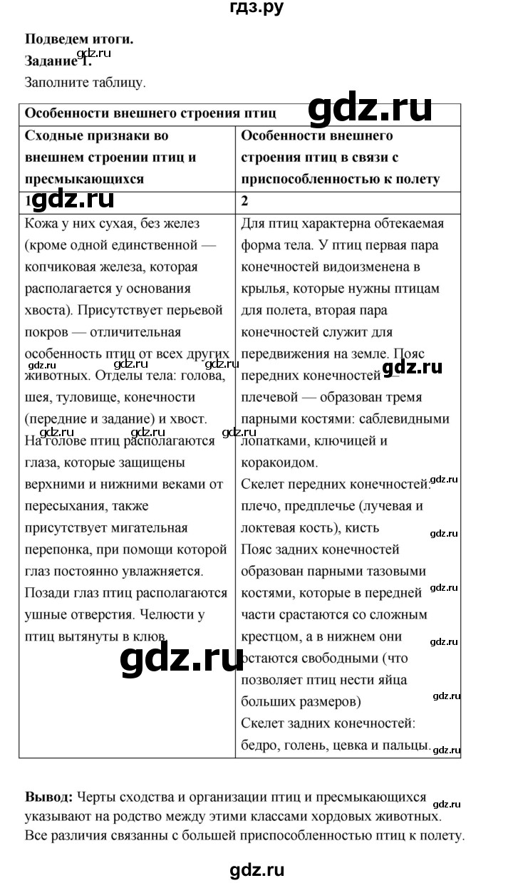 ГДЗ по биологии 7 класс Суматохин рабочая тетрадь (Константинов)  тетрадь №2. страница - 62, Решебник 2015