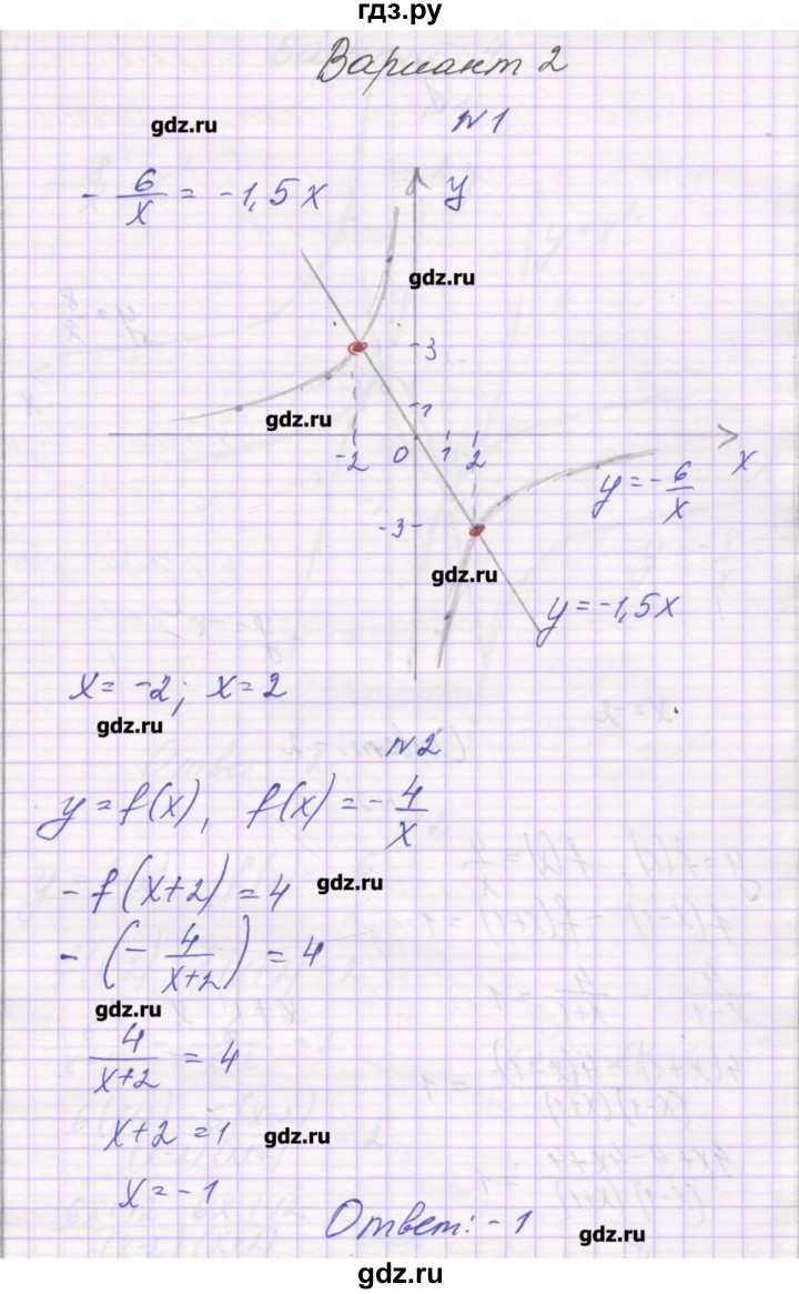 ГДЗ по алгебре 8 класс Александрова самостоятельные работы  Базовый уровень С-26. вариант - 2, Решебник